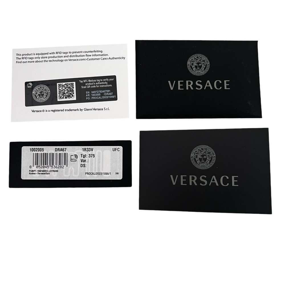 ❗️SOLD❗️NWT VERSACE AEVITAS D’ORSAY CRYSTAL AND MEDUSA CHARM SATIN PUMPS BOX - Picture 11 of 12